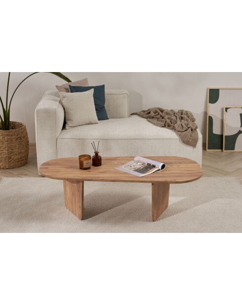 Couchtisch Ovalis aus Atlantikkiefer - 130x40x65 cm