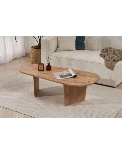 Couchtisch Ovalis aus Atlantikkiefer - 130x40x65 cm