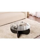 Aeris Couchtisch schwarz/Rauchholz - 75x35x75 cm