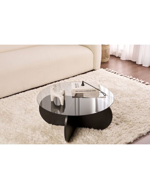 Aeris Couchtisch schwarz/Rauchholz - 75x35x75 cm