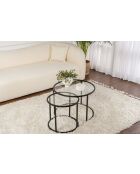 Ensemble de tables basses Aurum 60x42 noir/transparent