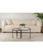 Ensemble de tables basses Aurum 60x42 noir/transparent