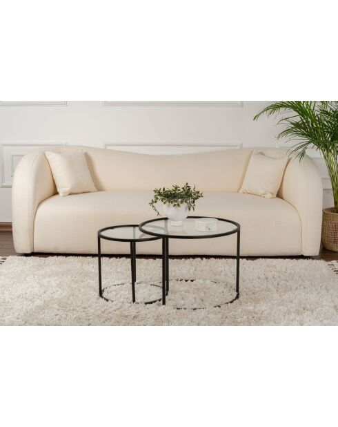 Ensemble de tables basses Aurum 60x42 noir/transparent