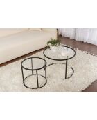 Ensemble de tables basses Aurum 60x42 noir/transparent
