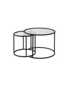 Ensemble de tables basses Aurum 60x42 noir/transparent