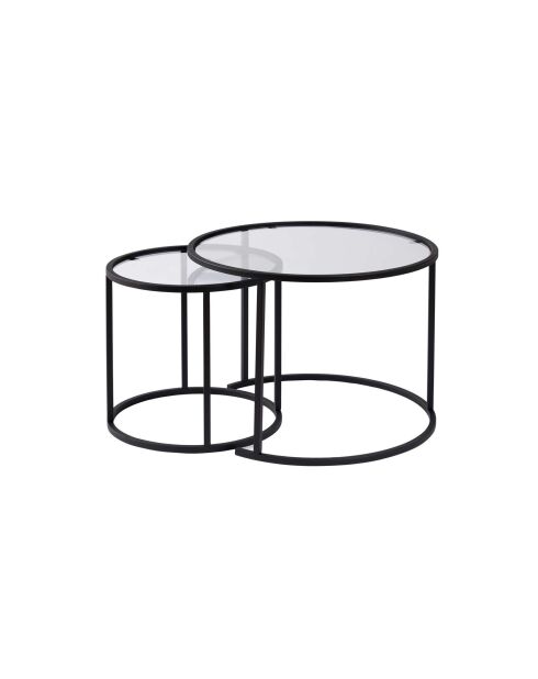 Ensemble de tables basses Aurum 60x42 noir/transparent
