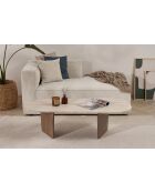 Salontafel Venezia in travertijn/walnoot Ovalis - 130x40x65 cm