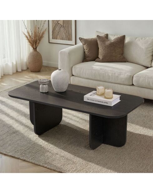 Akira Couchtisch aus schwarzem Holz - 120x41x60 cm