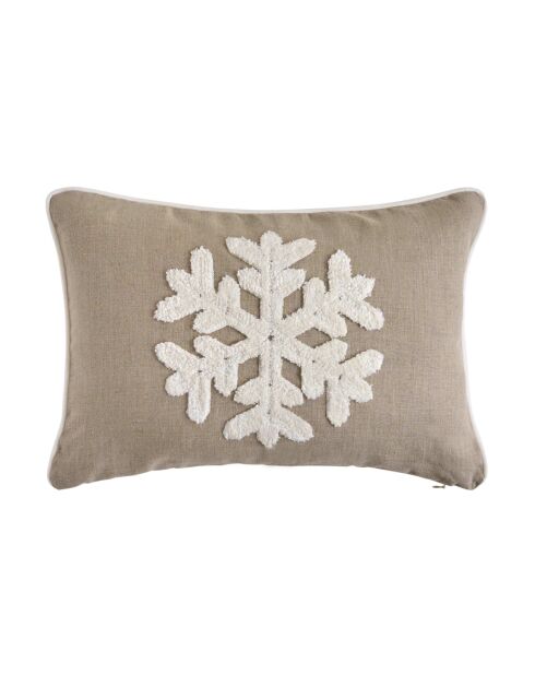 Coussin décoratif en coton Fiocco naturel - 50x30cm