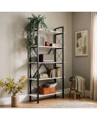 Librería Siena blanco/negro - 90x180x34 cm