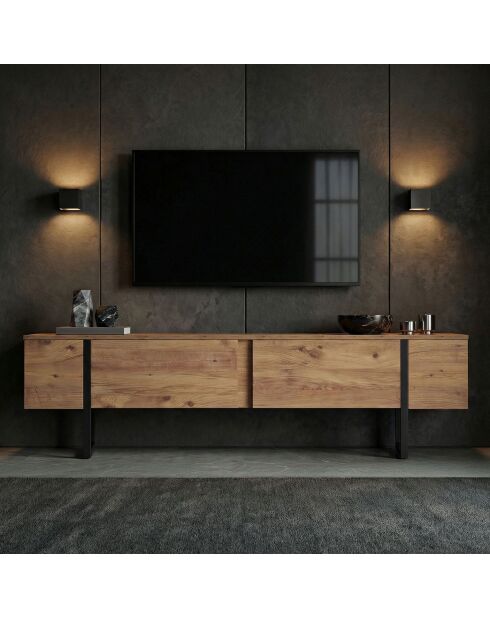 Onera Fernsehtisch aus Atlantikkiefer/Schwarz - 180x50x30 cm