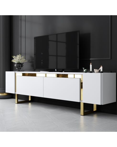 Porta TV Yildiz bianco/oro - 180x50x30 cm