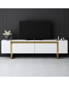 Yildiz weiß/goldener TV-Ständer - 180x50x30 cm