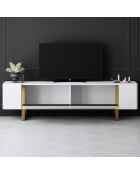 Yildiz weiß/goldener TV-Ständer - 180x50x30 cm