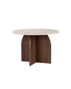 Mesa de comedor Bloom de travertin/nogal Milano - 110x75x110 cm