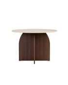 Mesa de comedor Bloom de travertin/nogal Milano - 110x75x110 cm