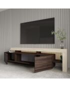 Beliz Fernsehtisch aus Travertin/Nussbaum, 192 x 53 x 37 cm