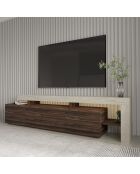Beliz Fernsehtisch aus Travertin/Nussbaum, 192 x 53 x 37 cm