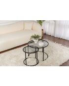 Ensemble de tables basses Aurum 60x42 noir/gris