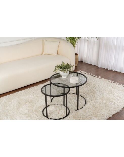Ensemble de tables basses Aurum 60x42 noir/gris