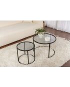 Ensemble de tables basses Aurum 60x42 noir/gris