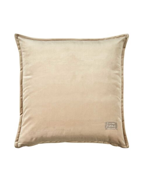 Coussin décoratif en velours Gemma beige - 45x45 cm