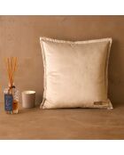 Coussin décoratif en velours Gemma beige - 45x45 cm