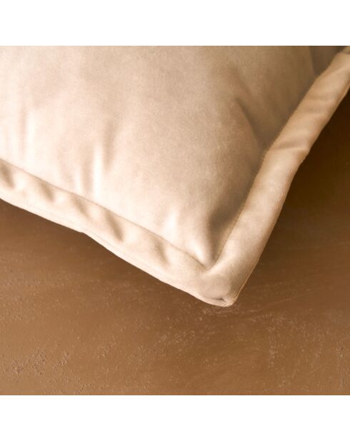 Coussin décoratif en velours Gemma beige - 45x45 cm