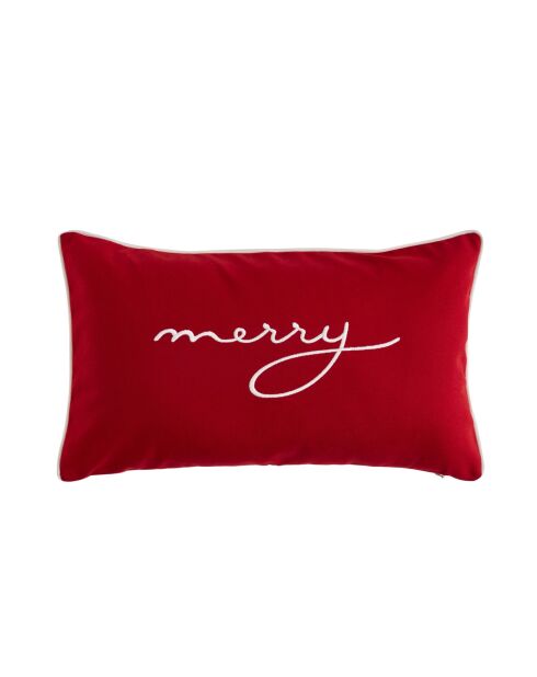 Merry ivoorkleurig sierkussen van katoen - 50x30x cm