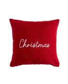 Decoratief kerstkussen van kersenrood katoen - 45x45 cm
