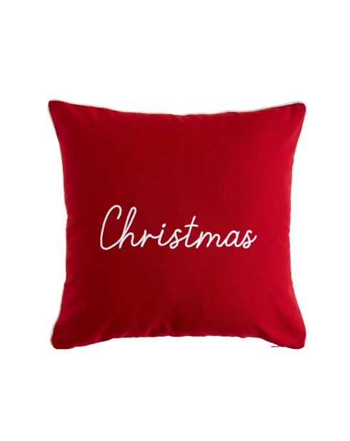 Decoratief kerstkussen van kersenrood katoen - 45x45 cm