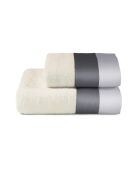 Lot de 2 serviettes éponges visage , invité en coton Soraya grises - 110x60 + 60x40 cm