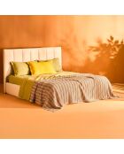 Dessus de lit en coton Ambrosia naturel/chocolat - 270x270 cm