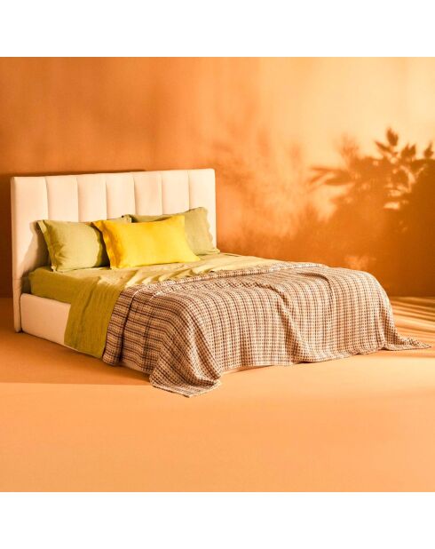 Dessus de lit en coton Ambrosia naturel/chocolat - 270x270 cm