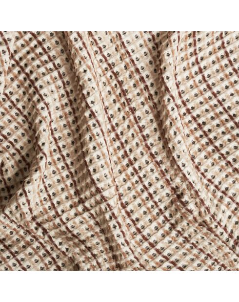Dessus de lit en coton Ambrosia naturel/chocolat - 270x270 cm