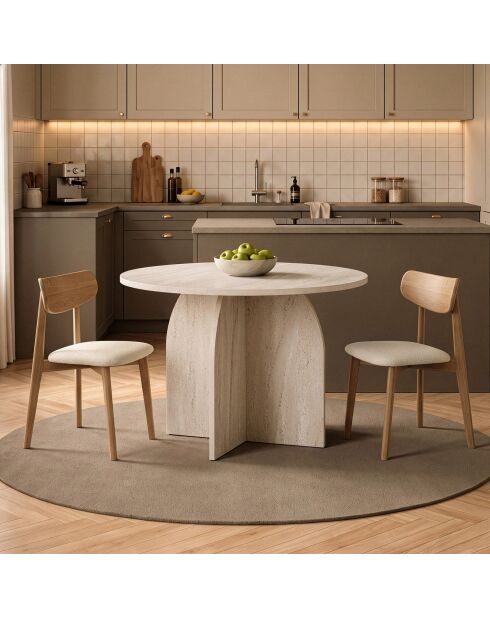 Travertijn eettafel Bloom - 110x75x110 cm