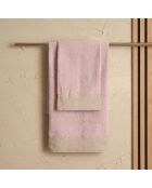 Lot de 2 serviettes éponges visage , invité Washed roses - 110x60 + 60x40 cm