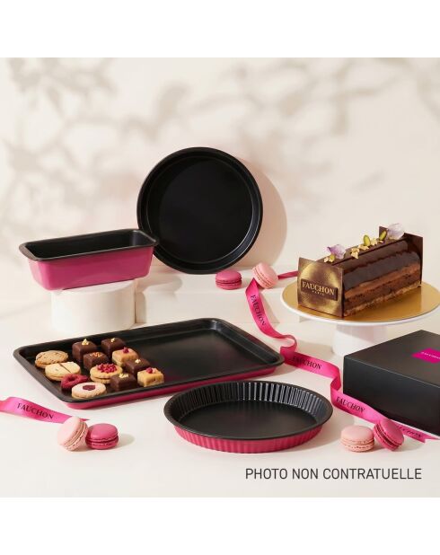Moule à cake noir / fuschia - 25x11cm