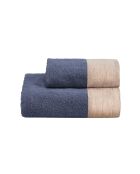Set aus 2 Gesichts- und Gästetüchern Jeansblau gewaschen - 110x60 + 60x40 cm