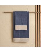 Set aus 2 Gesichts- und Gästetüchern Jeansblau gewaschen - 110x60 + 60x40 cm