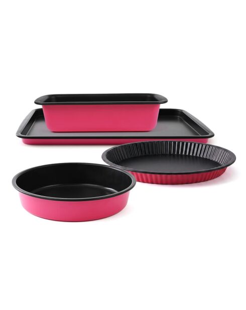 Set 4 pièces noir / fuschia
