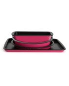 Set 4 pièces noir / fuschia