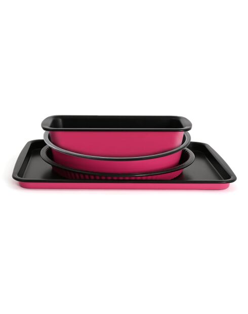 Set 4 pièces noir / fuschia
