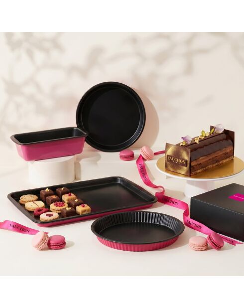 Set 4 pièces noir / fuschia