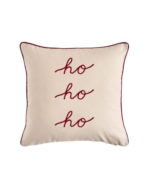 Ho Ho Ho Ivoorkleurig sierkussen Ho Ho - 45x45 cm