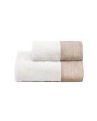 Set van 2 gewassen witte gezichts- en gastendoekjes - 110x60 + 60x40 cm