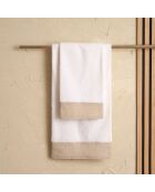 Set van 2 gewassen witte gezichts- en gastendoekjes - 110x60 + 60x40 cm