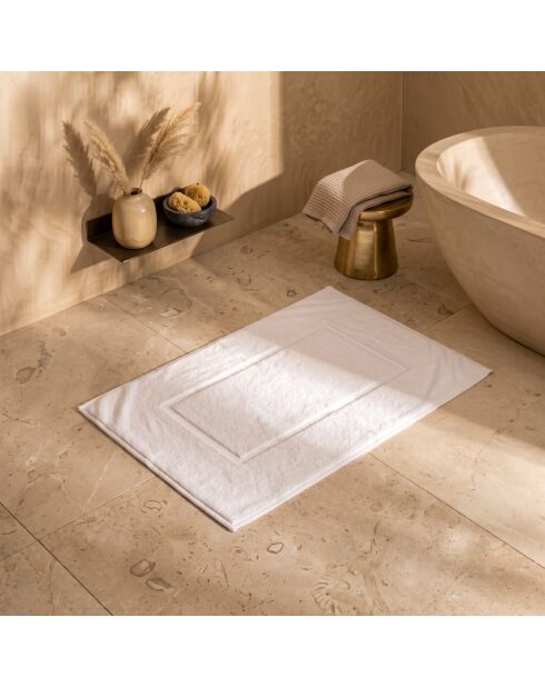 Tappeto da bagno Luxe in cotone bianco - 40x60 cm