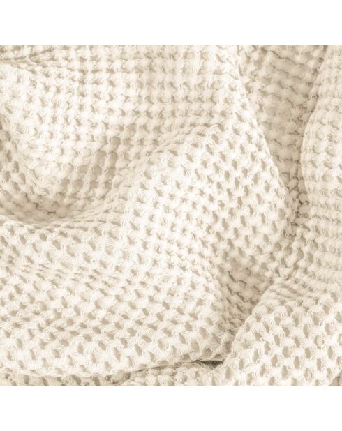 Lot de 2 serviettes éponges visage , invité en coton Milo ivoire - 110x60 + 60x40 cm
