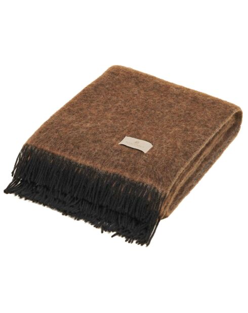 Plaid en laine, alpaga et mohair camden marron - 150x200 cm